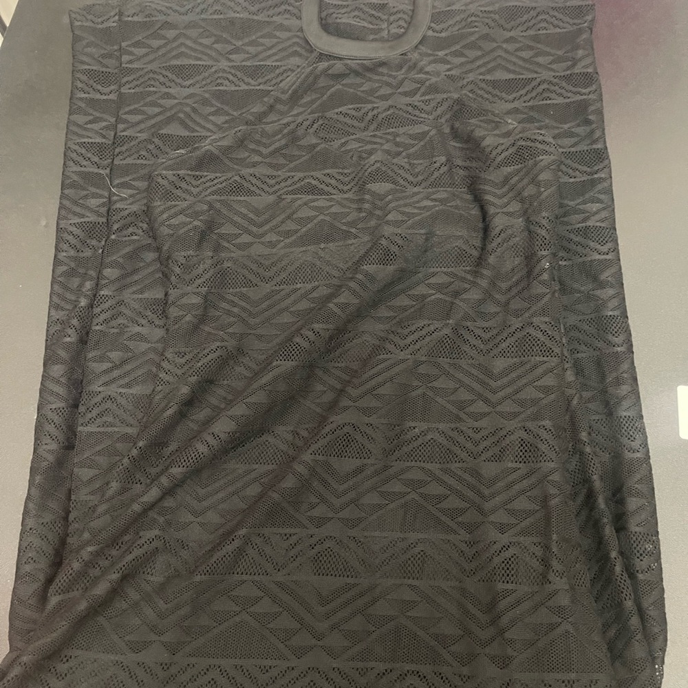 Chic Black Patterned Maxi Dress M